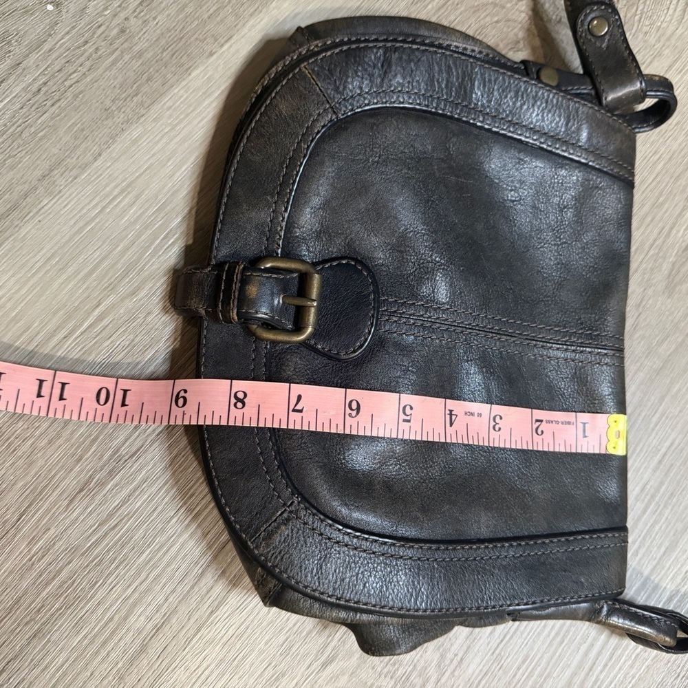 Vintage Elegant Black Leather Shoulder Bag - Picture 8 of 12